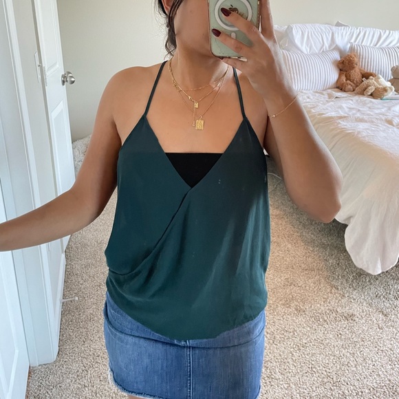 Green sparkle sheer tank top - Picture 2 of 7